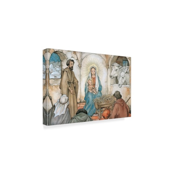 Anton Pieck 'Birth In Bethlehem' Canvas Art,30x47